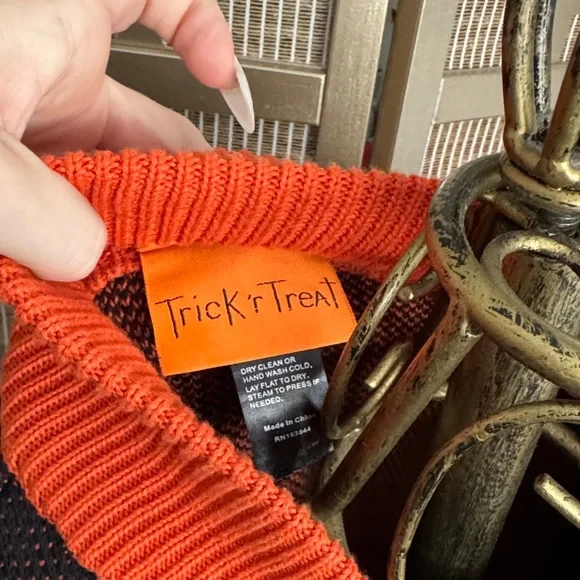 Black and Orange Halloween Sweater - Picture 2 of 6